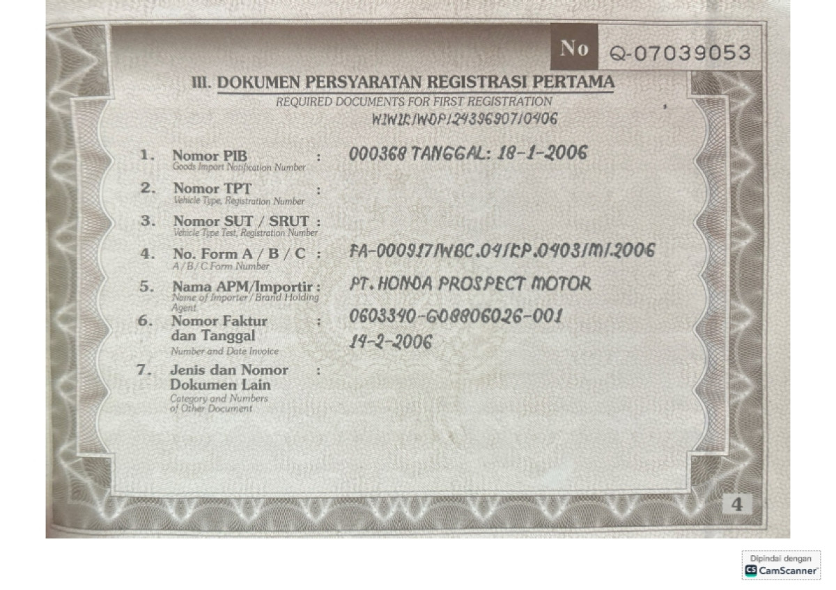 HONDA GD8 1.5 CBU AT