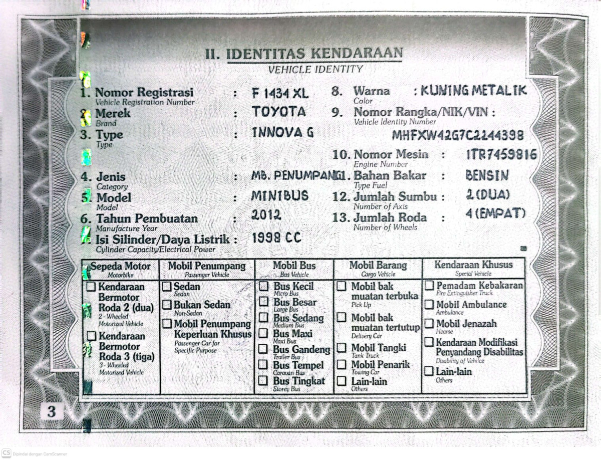 TOYOTA KIJANG INNOVA G