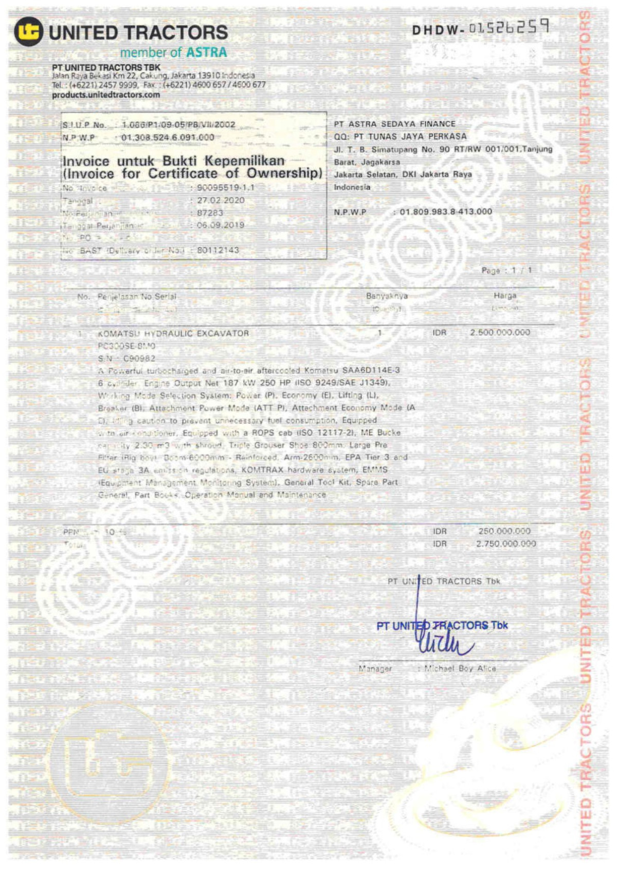 KOMATSU PC300 se8 Snc90 150