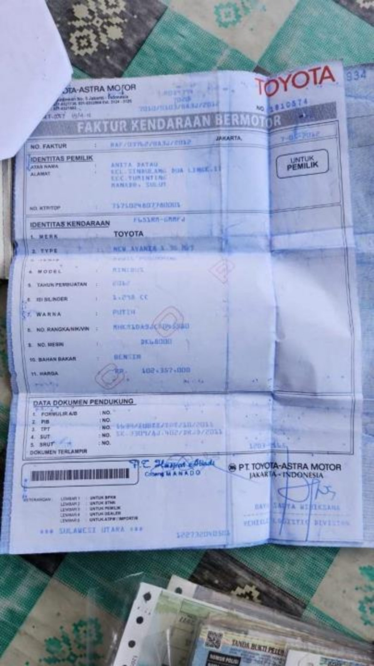 TOYOTA  AVANZA  1.3 G