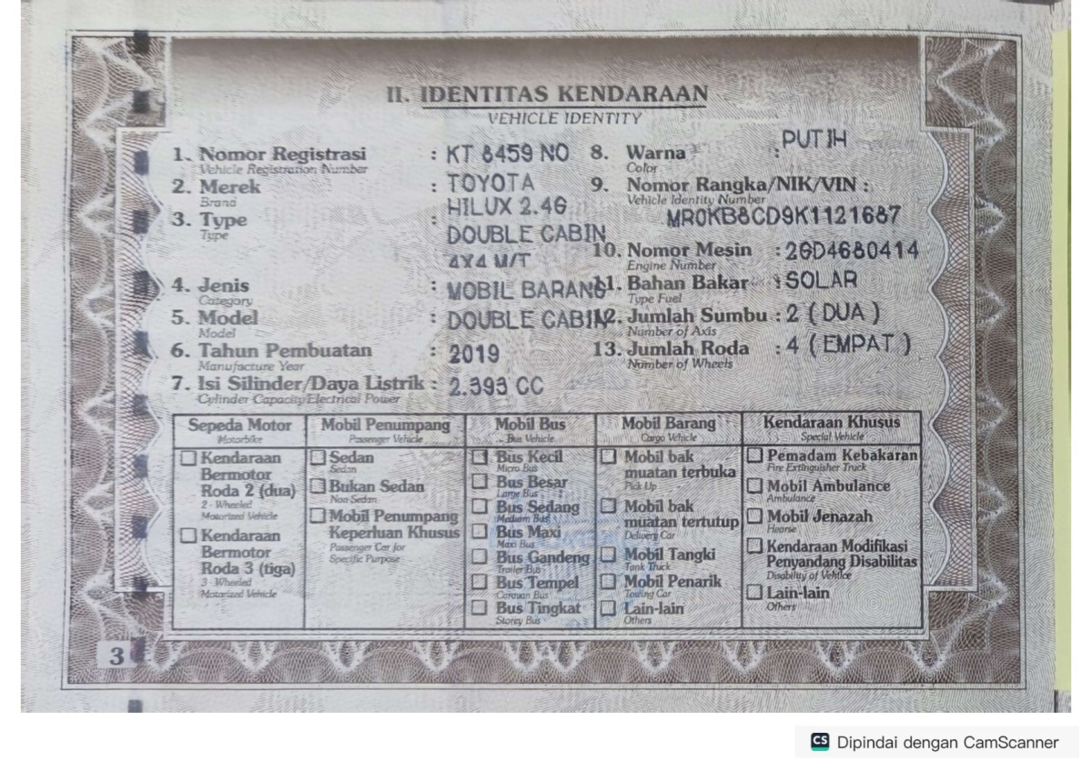 TOYOTA HILUX 2.4G DC 4X4