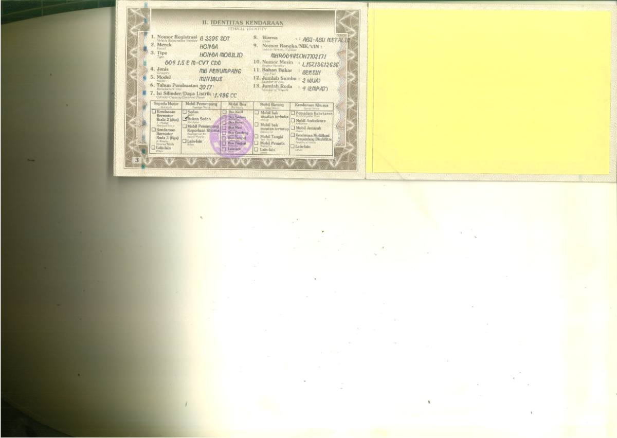 HONDA MOBILIO DD4 1.5 E M CVT CKD