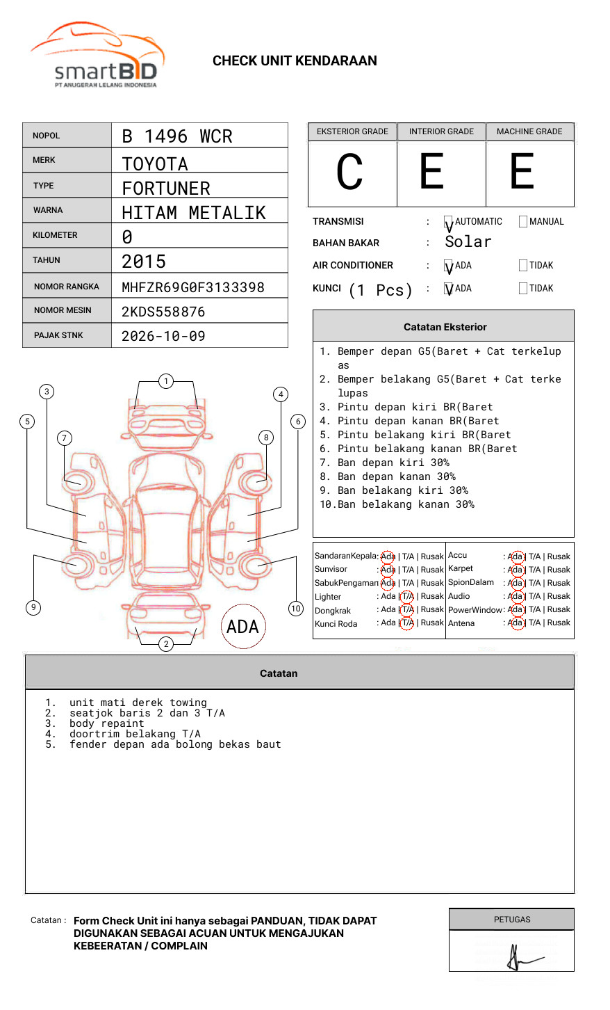 TOYOTA FORTUNER 2.5G AT