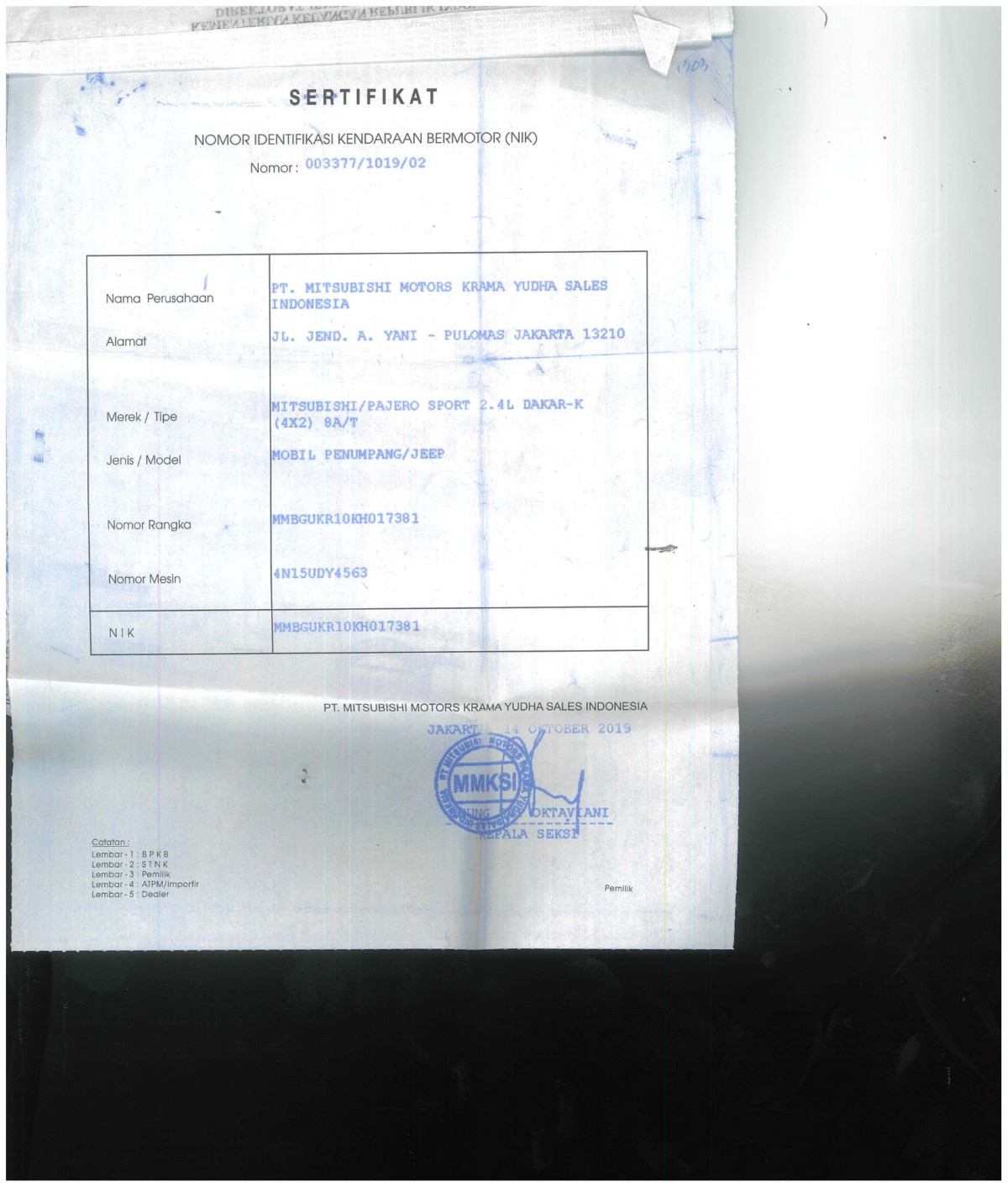 MITSUBISHI PAJERO SPORT 2.4L DAKAR-K (4X2)