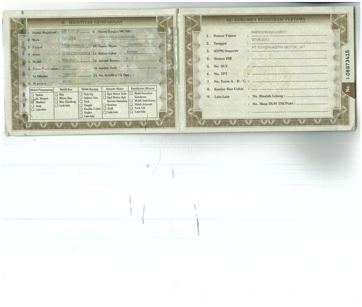 TOYOTA  AVANZA  1.3 G