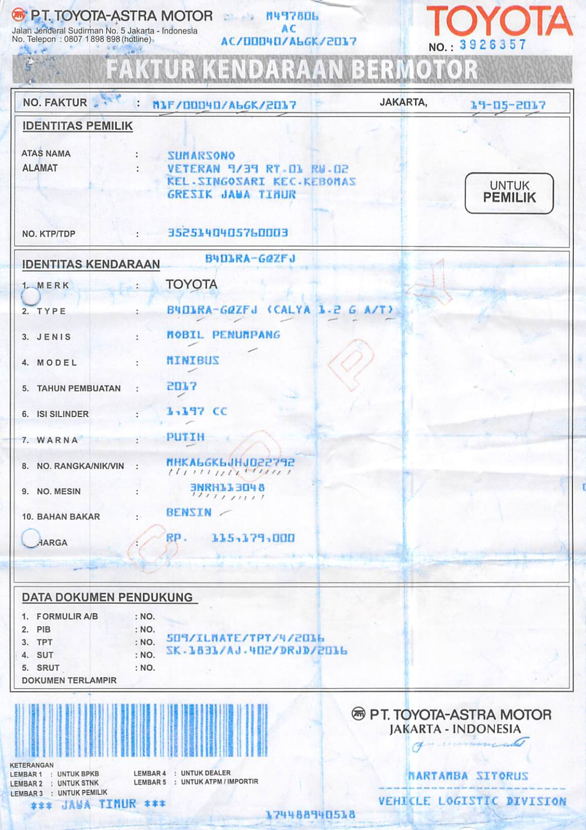 TOYOTA CALYA 1.2 G A/T