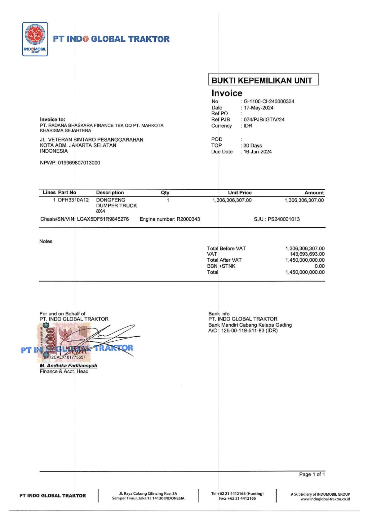 DONGFENG DUMP TRUCK 12 RODA