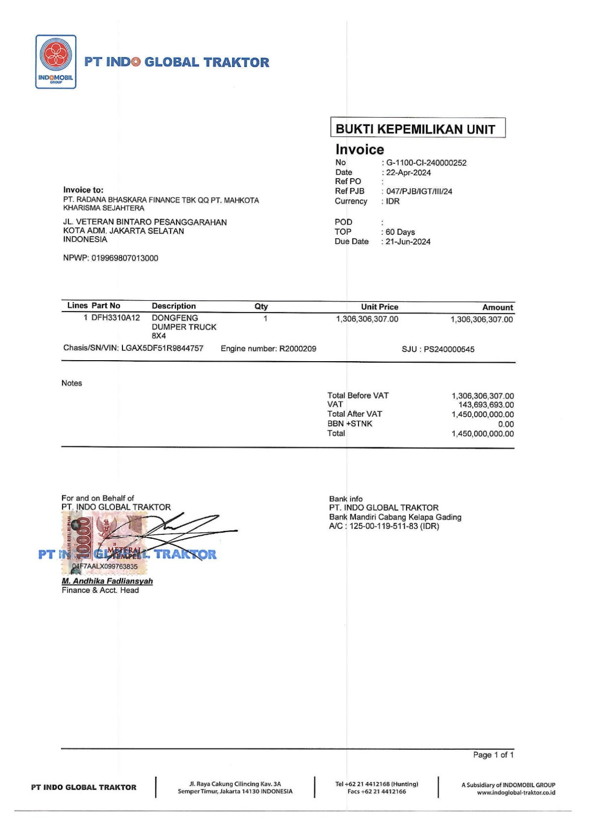 DONGFENG DUMP TRUCK 12 RODA