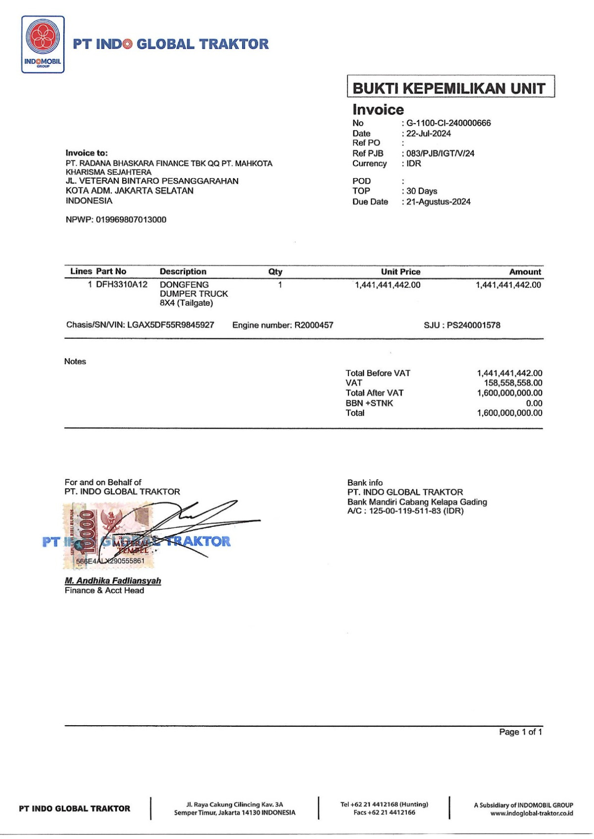 DONGFENG DUMP TRUCK 12 RODA