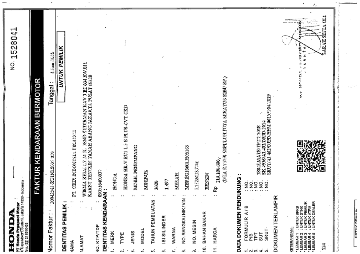 HONDA HRV RU1 1.5 E PLUS