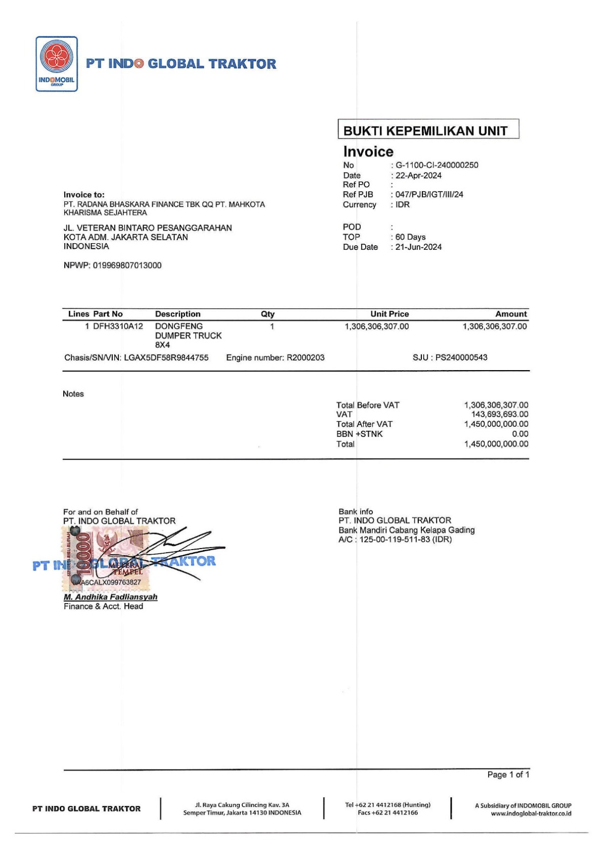 DONGFENG DUMP TRUCK 12 RODA