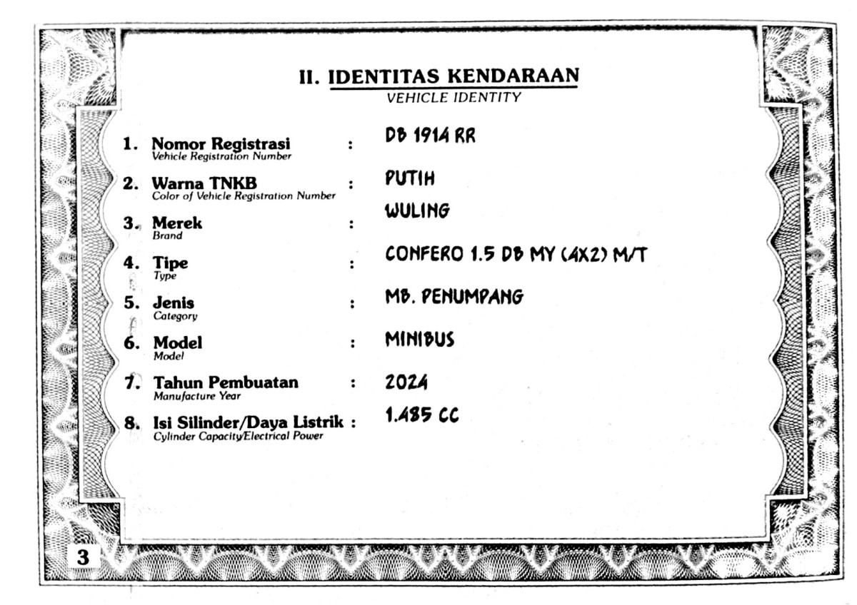 WULING  CONFERO  1.5 DB MY (4X2)