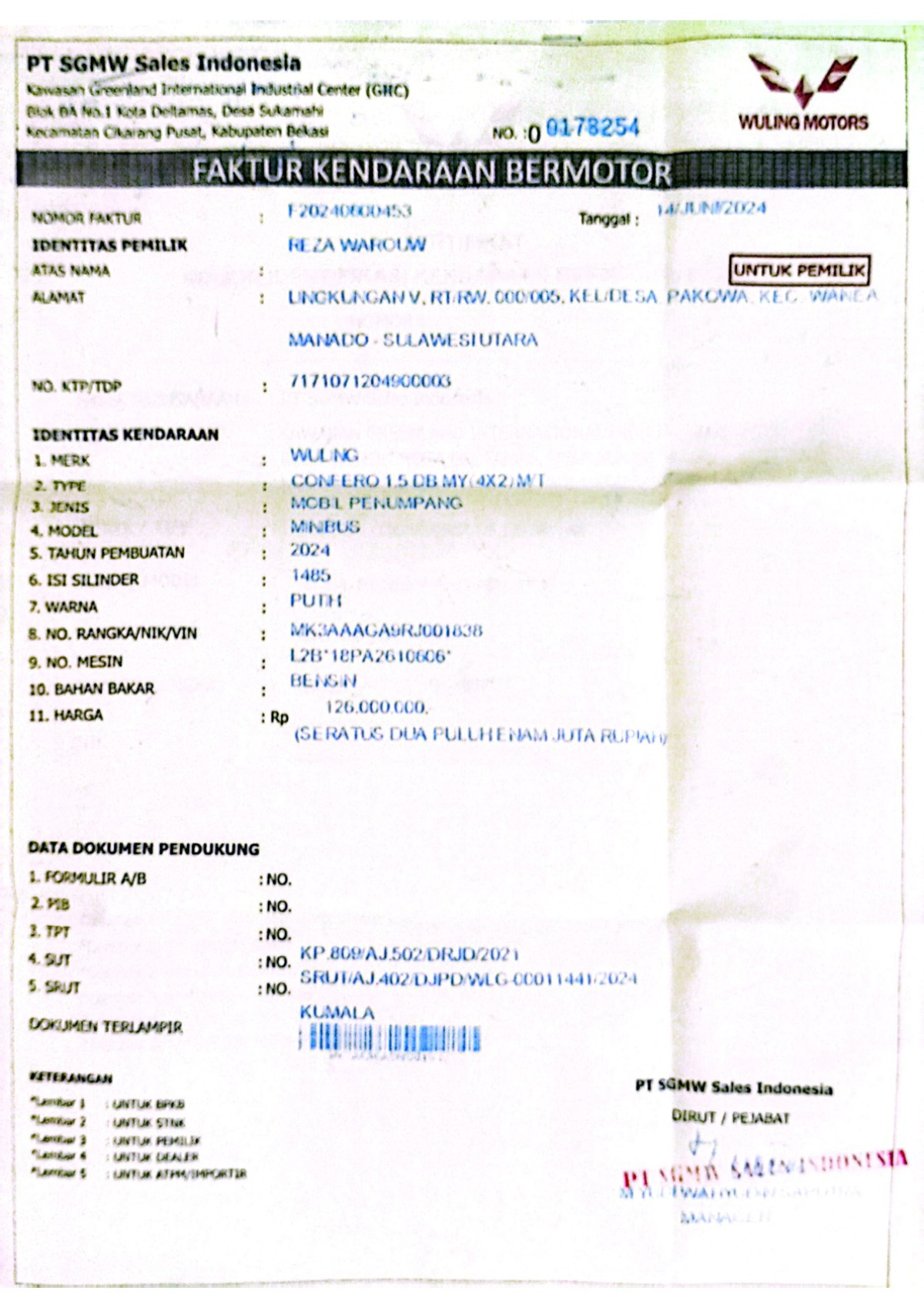 WULING  CONFERO  1.5 DB MY (4X2)