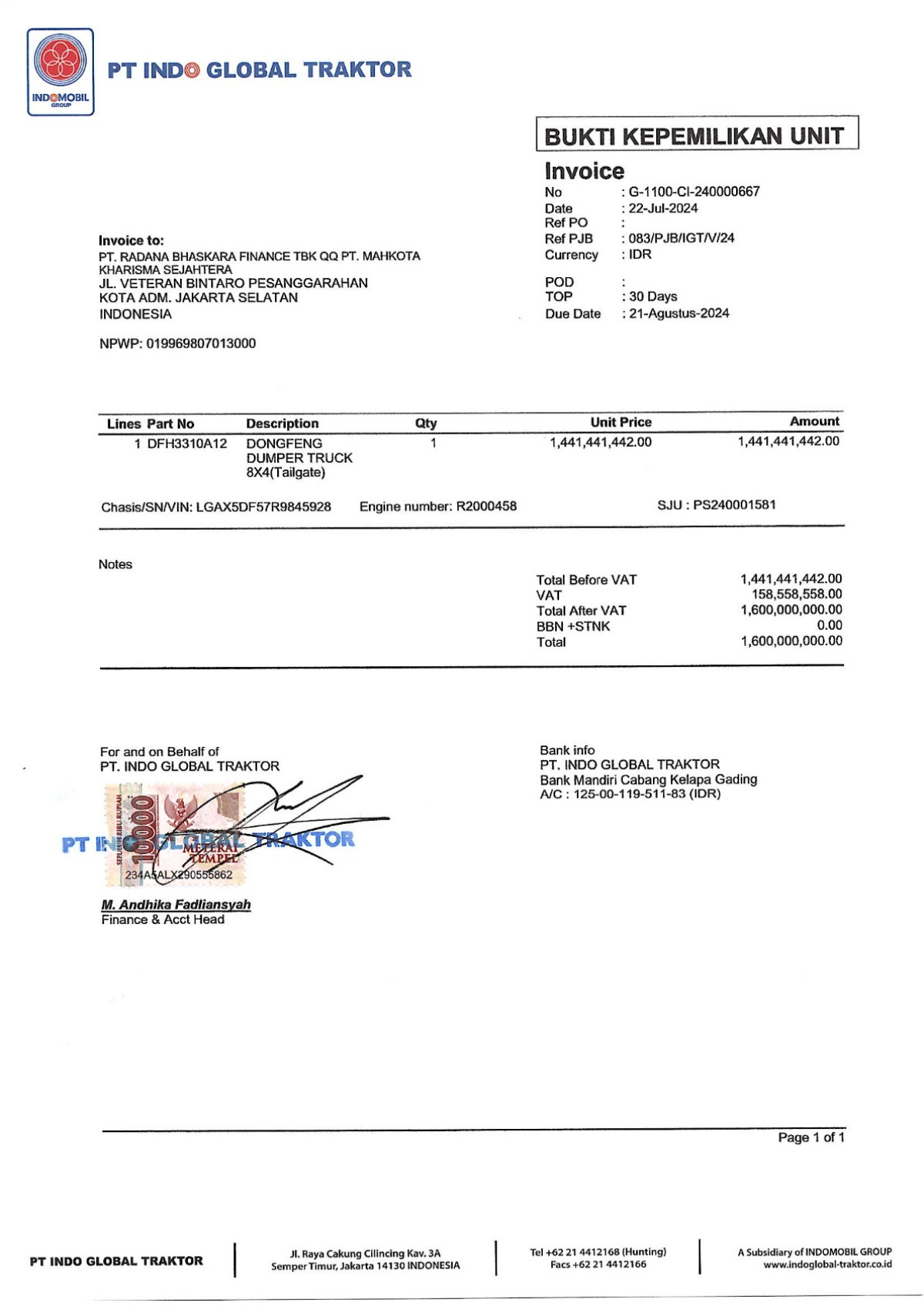 DONGFENG DUMP TRUCK 12 RODA