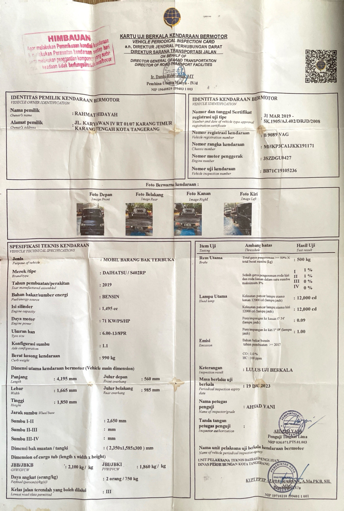 DAIHATSU GRAN MAX PICK-UP