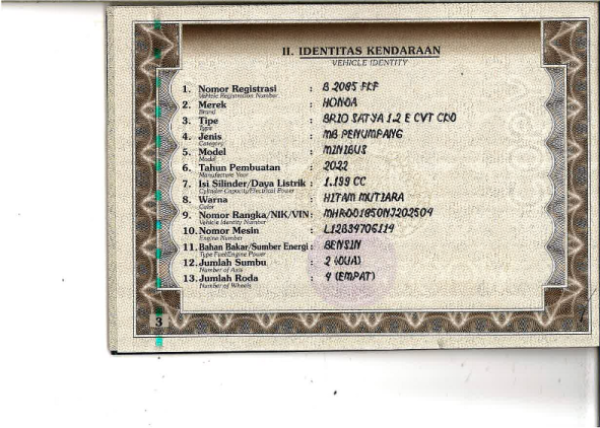 HONDA BRIO SATYA DD1 1.2 E