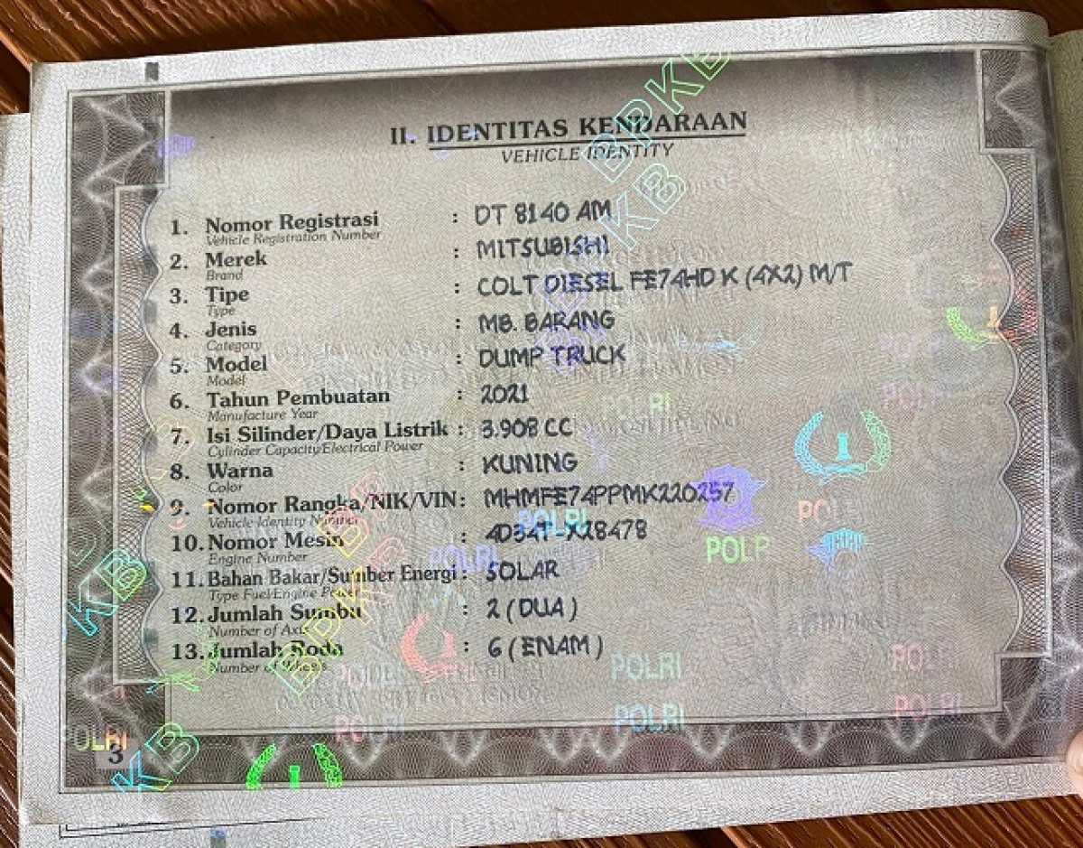 MITSUBISHI COLT DIESEL FE 74