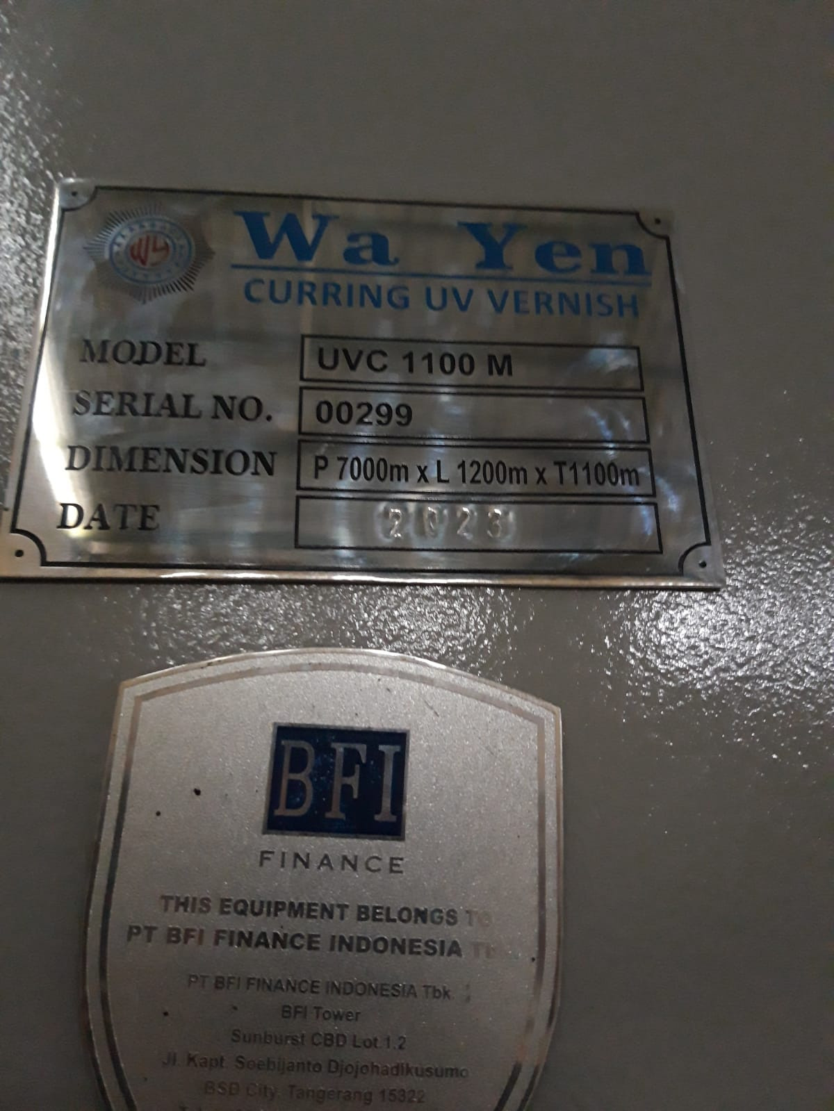 WA YEN CURRING UV VERNISH UVC 1100 M