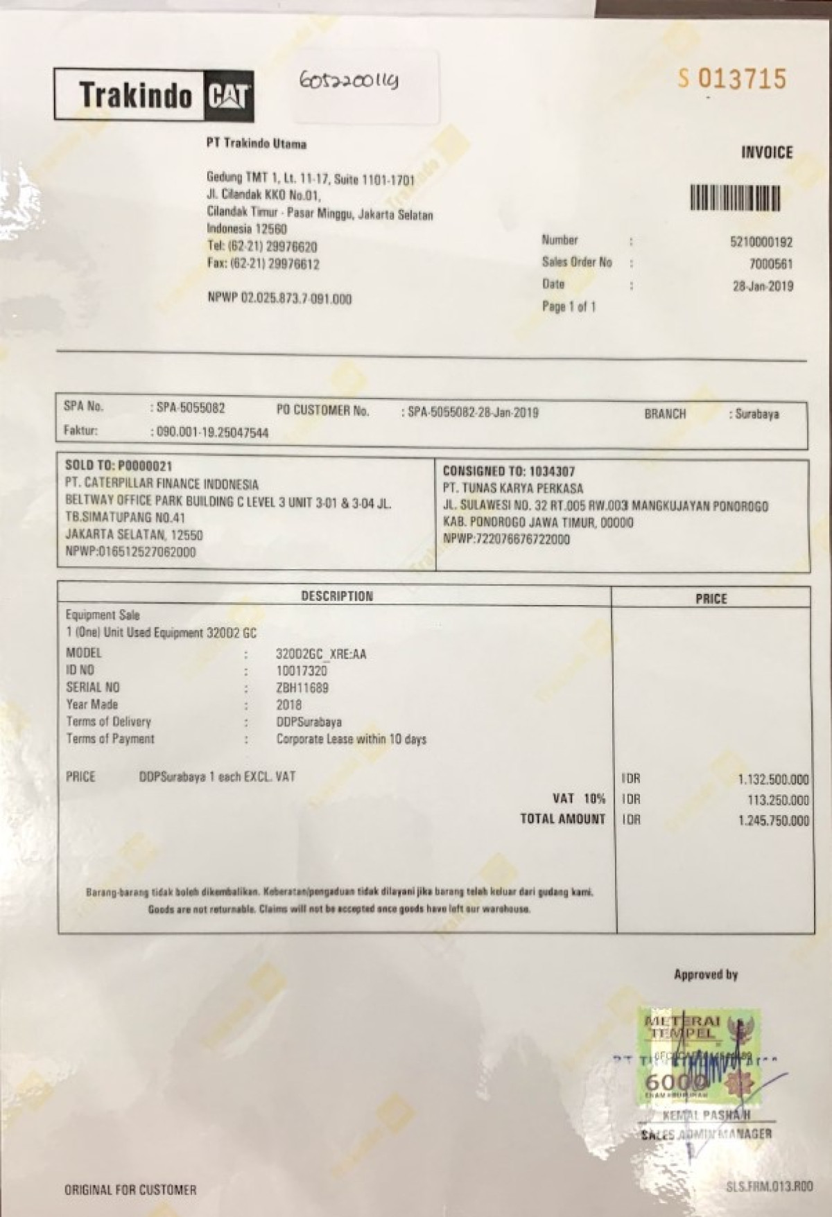 CATERPILLAR EXCAVATOR