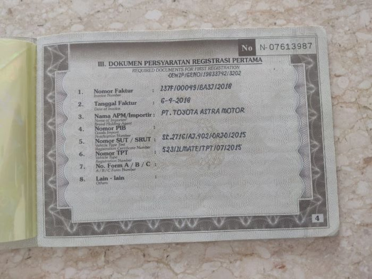 TOYOTA  AVANZA  1.3 G