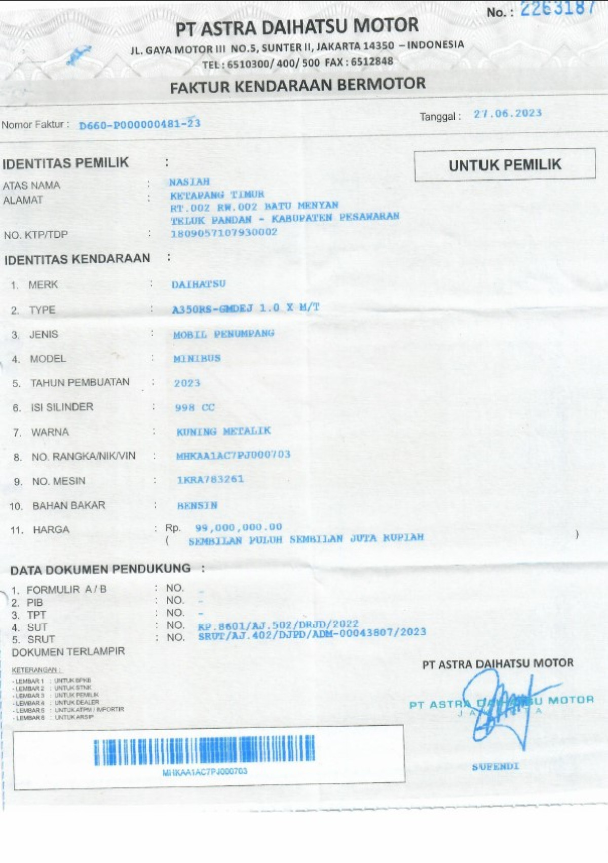 DAIHATSU  AYLA  1.0 X