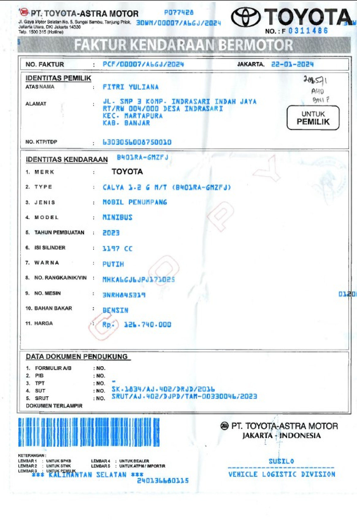 TOYOTA  CALYA  1.2 G M/T