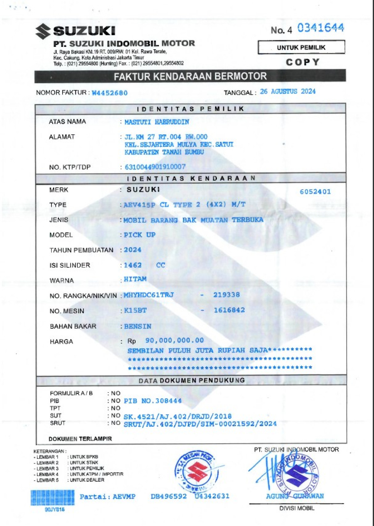 SUZUKI  CARRY  CL PICK UP