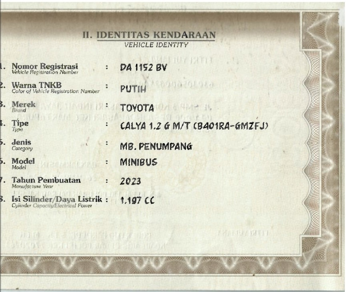 TOYOTA  CALYA  1.2 G M/T