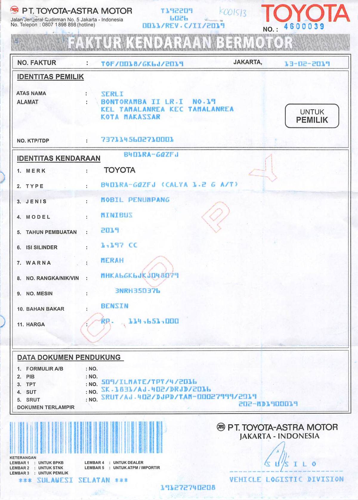 TOYOTA CALYA  1.2 G A/T