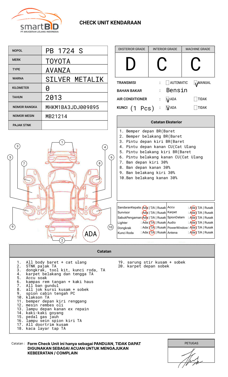 TOYOTA  AVANZA  1.3 G
