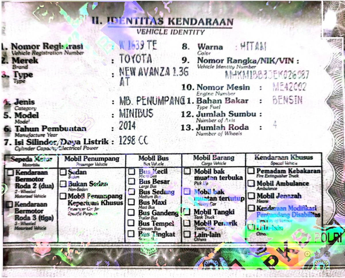 TOYOTA  AVANZA  1.3 G