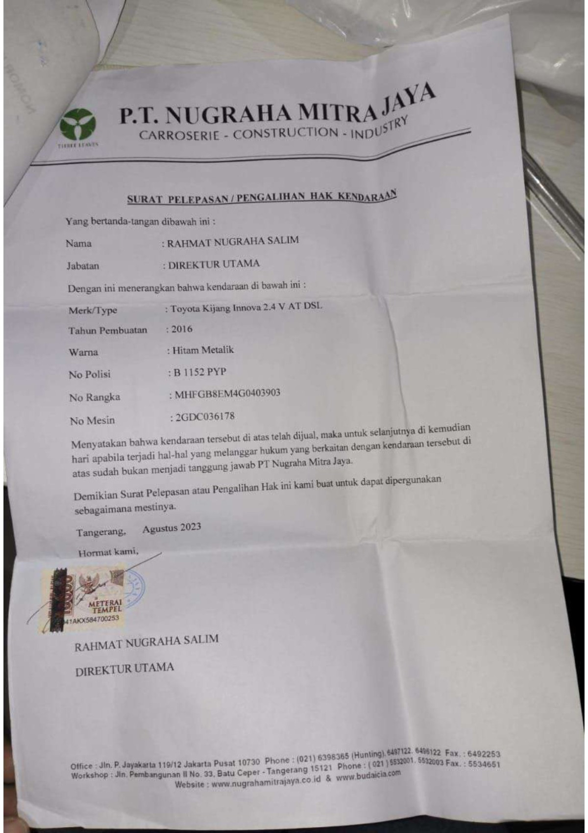 TOYOTA KIJANG INNOVA V