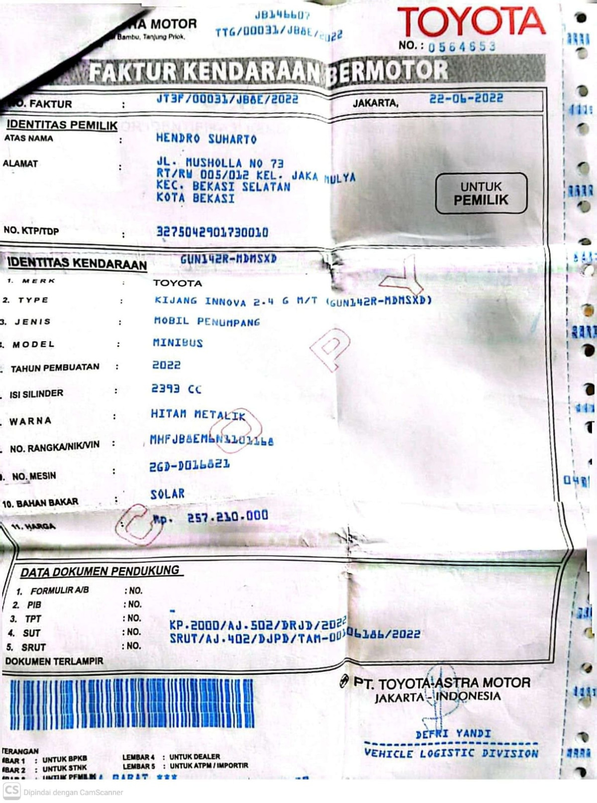 TOYOTA KIJANG INNOVA G DIESEL