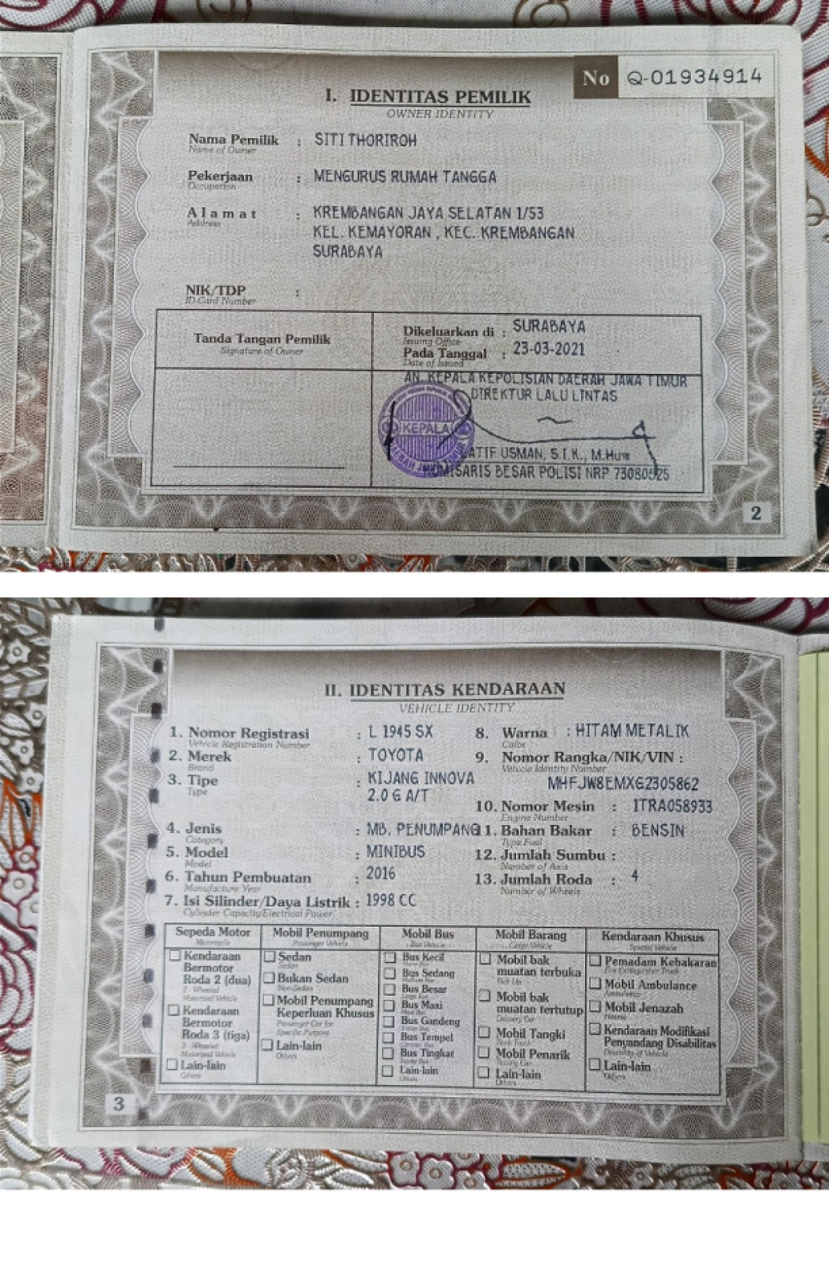 TOYOTA KIJANG INNOVA G