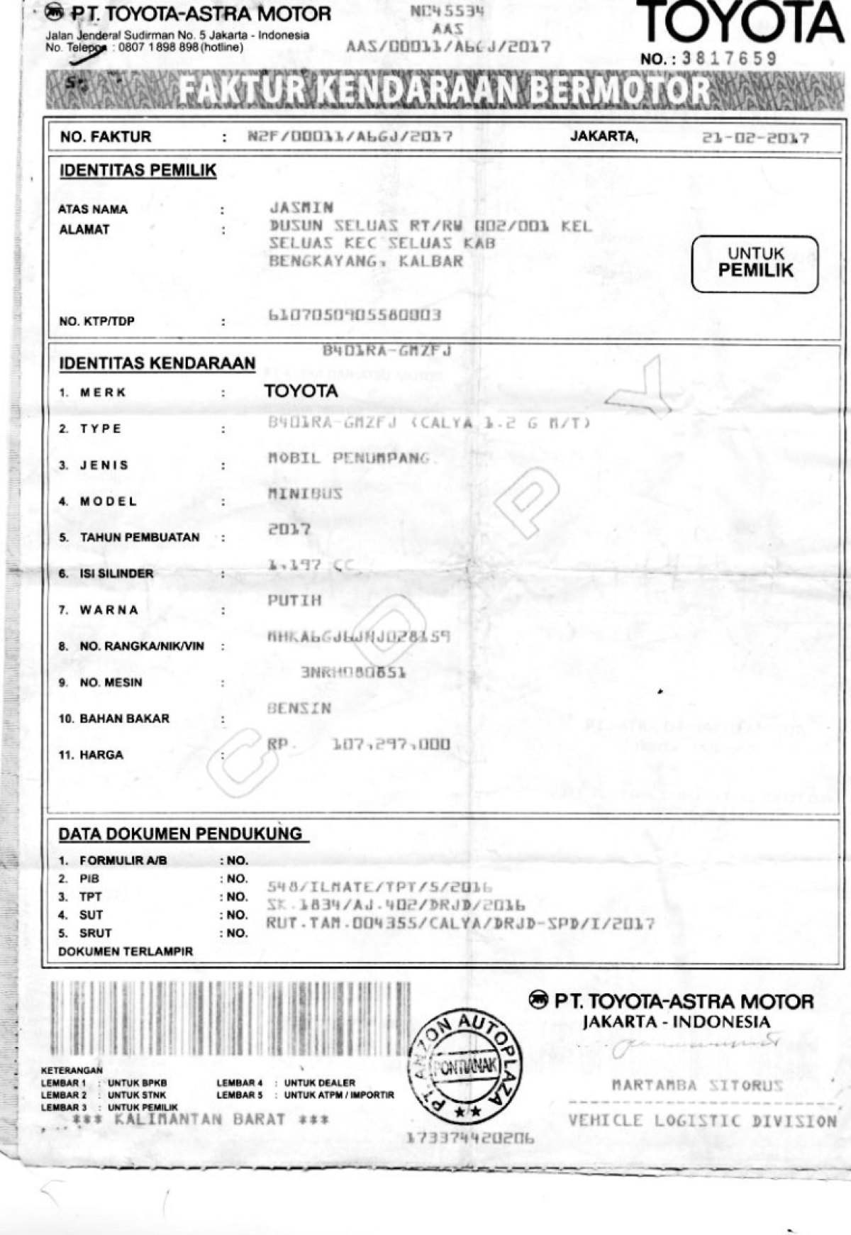 TOYOTA CALYA 1.2 G M/T