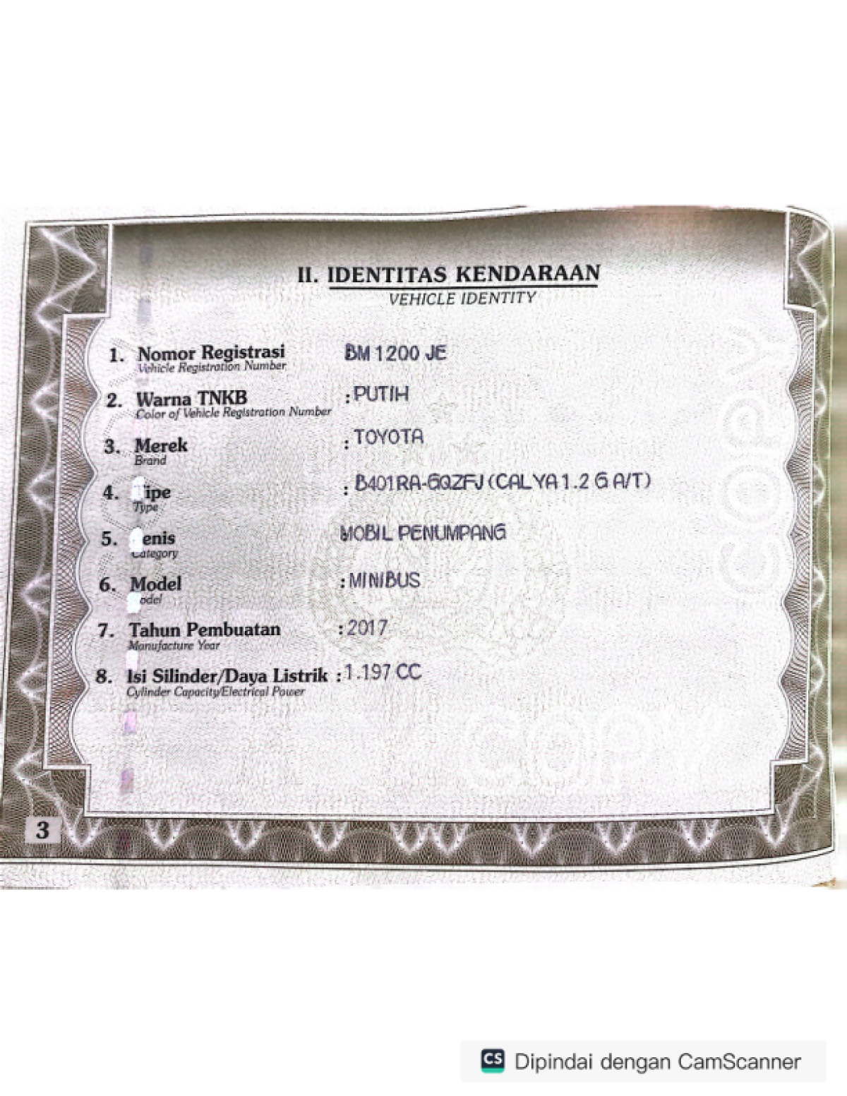 TOYOTA CALYA 1.2 G A/T