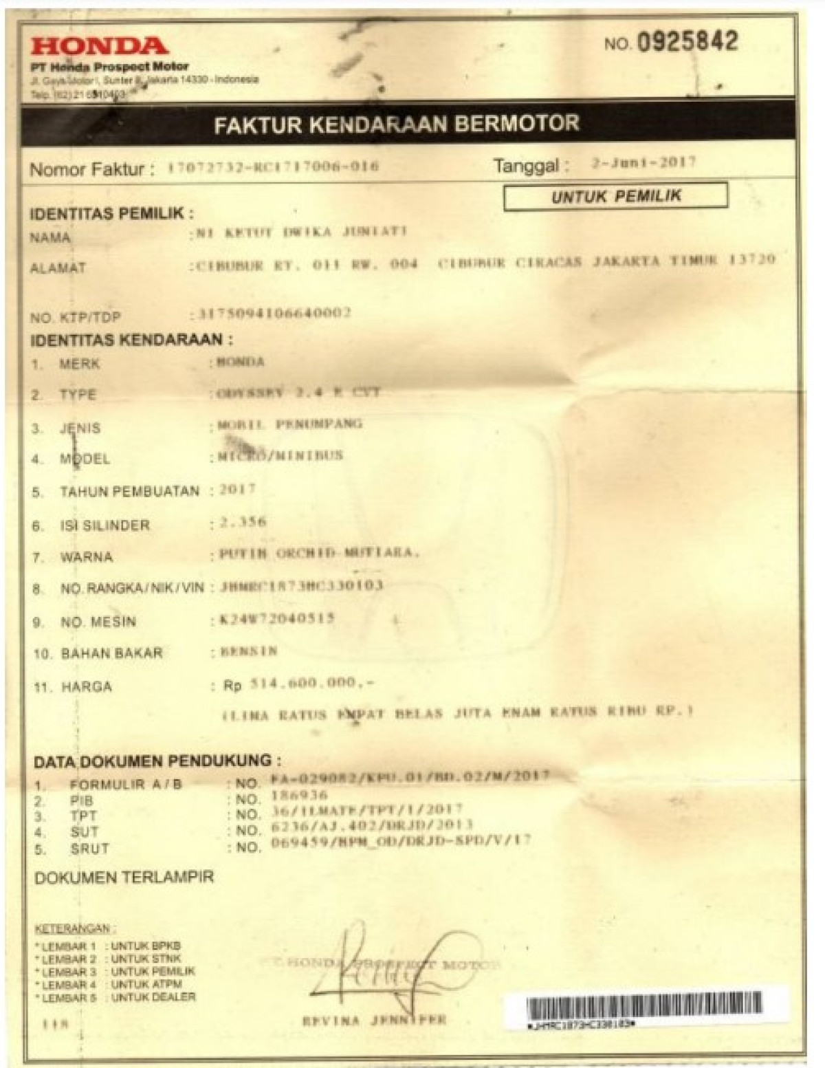 HONDA  ODYSSEY Odyssey 2.4 E CVT