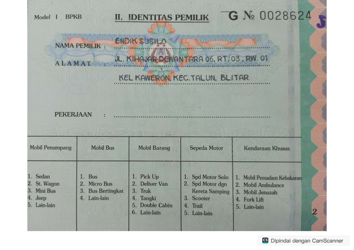 TOYOTA FORTUNER G 2.5