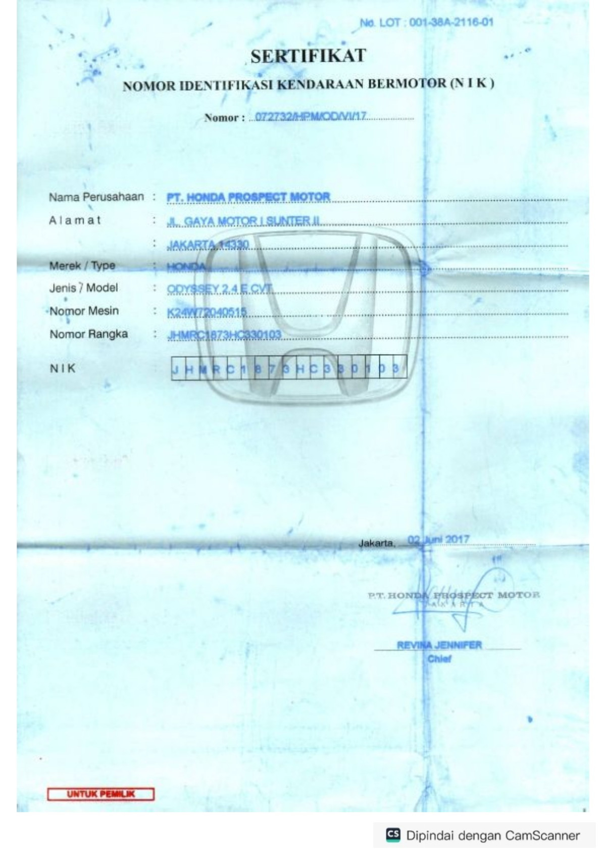 HONDA  ODYSSEY Odyssey 2.4 E CVT