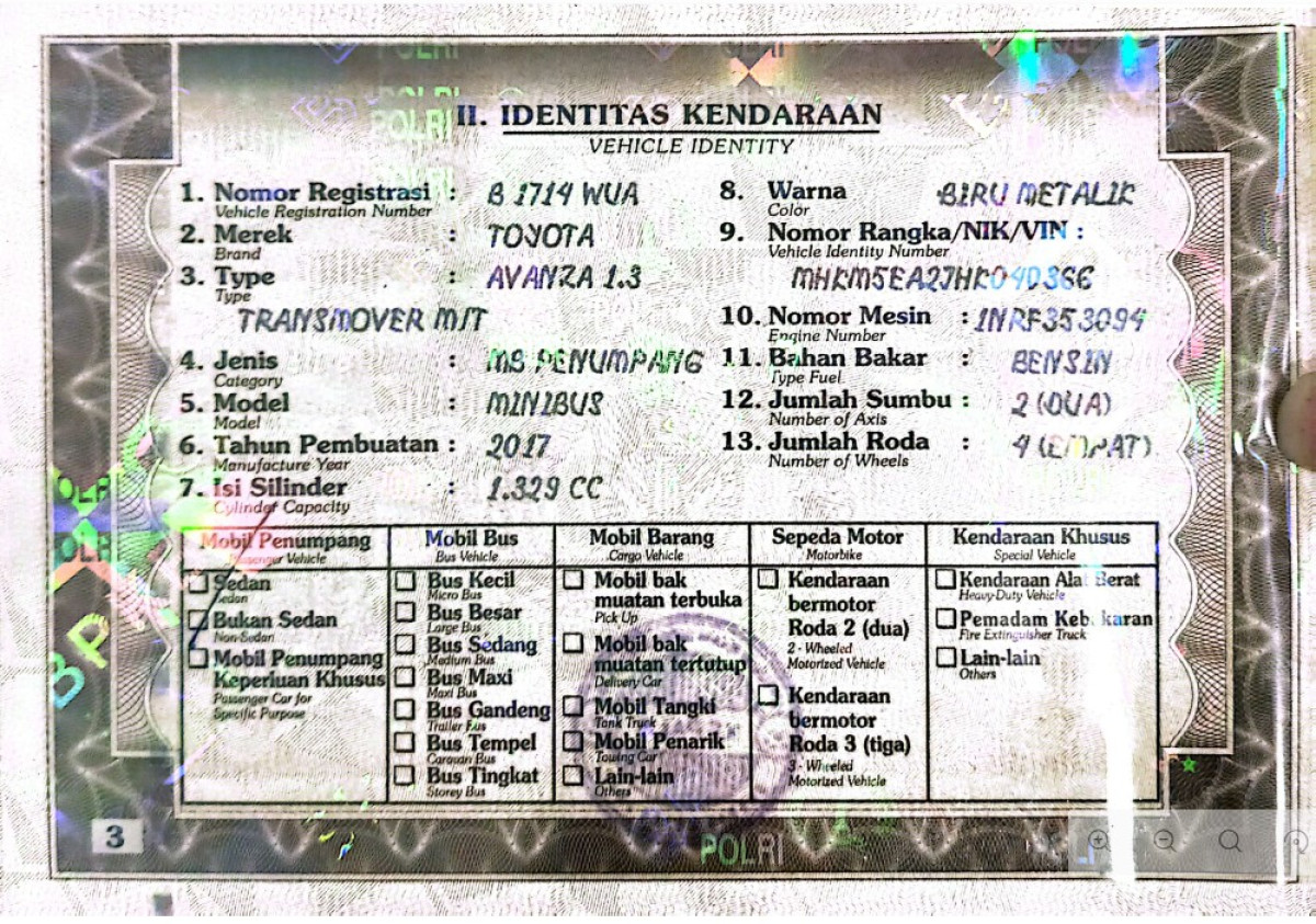 TOYOTA  AVANZA  1.3 TRANSMOVER