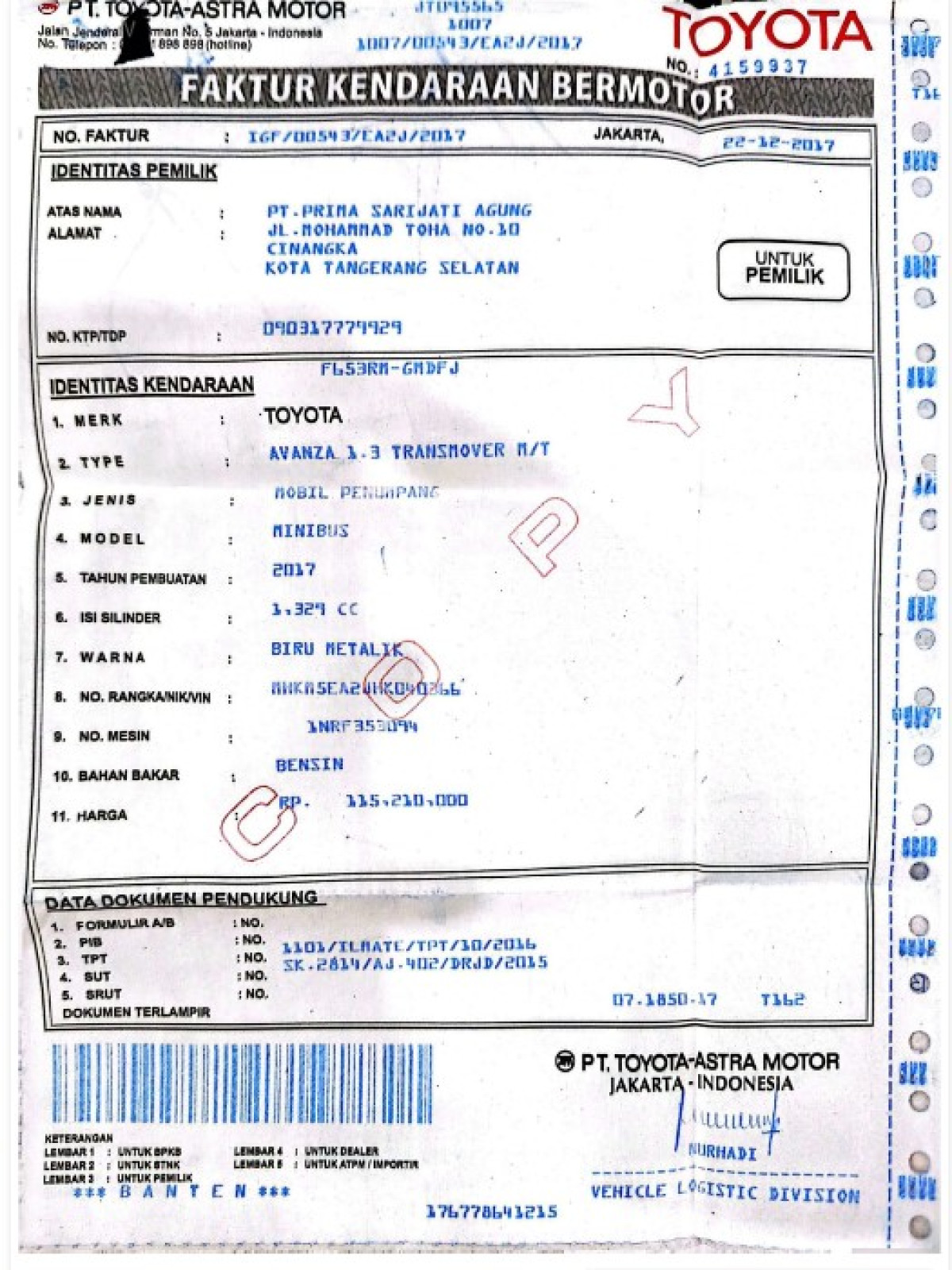 TOYOTA  AVANZA  1.3 TRANSMOVER