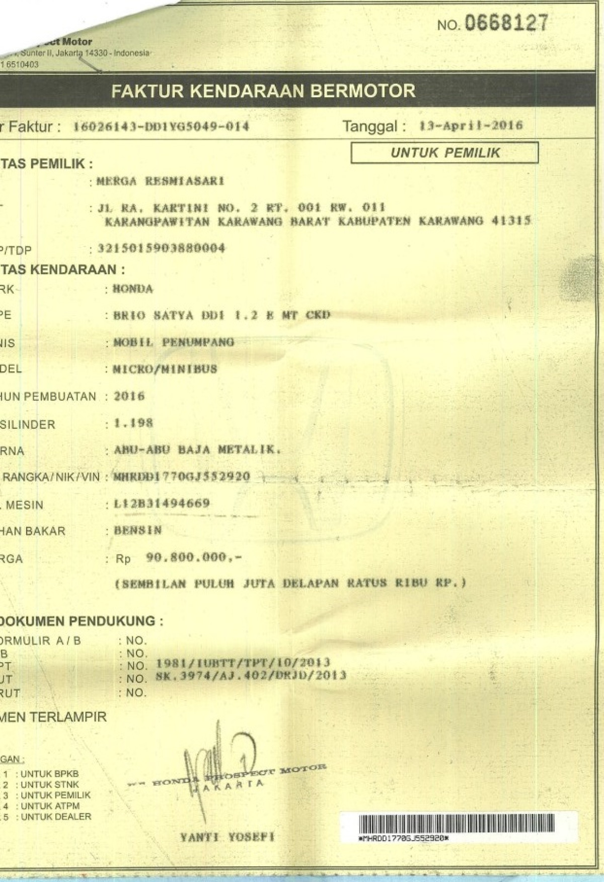 HONDA  BRIO  SATYA DD1 1.2 E