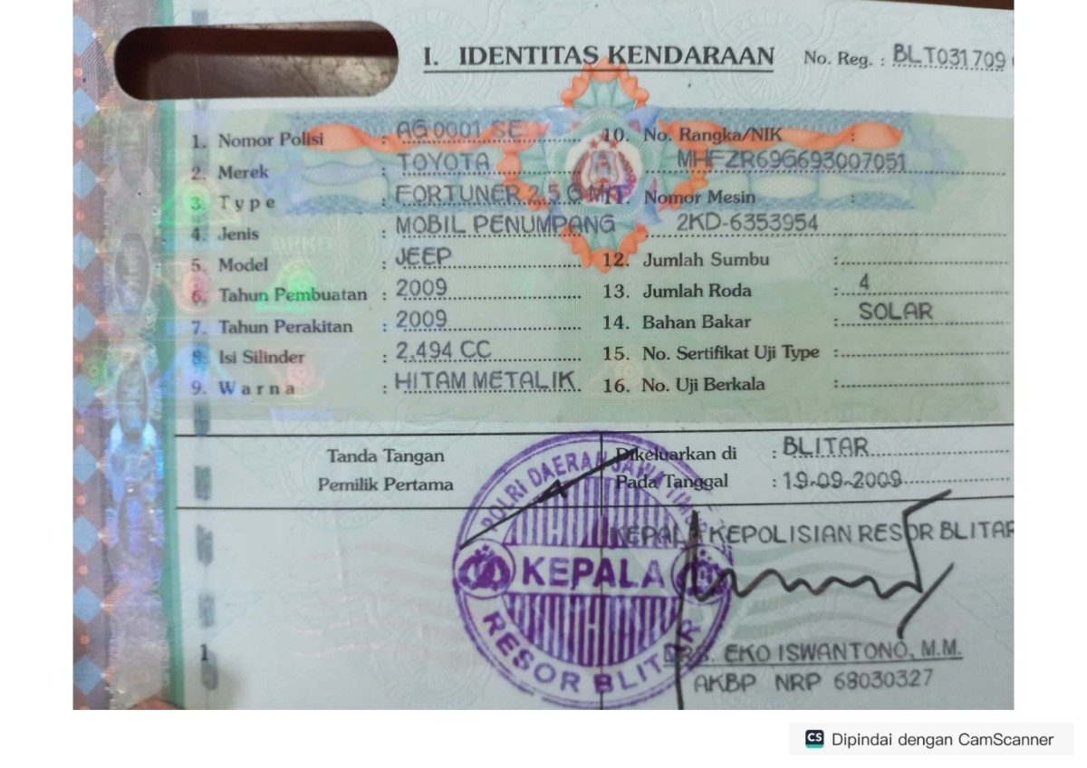 TOYOTA FORTUNER G 2.5