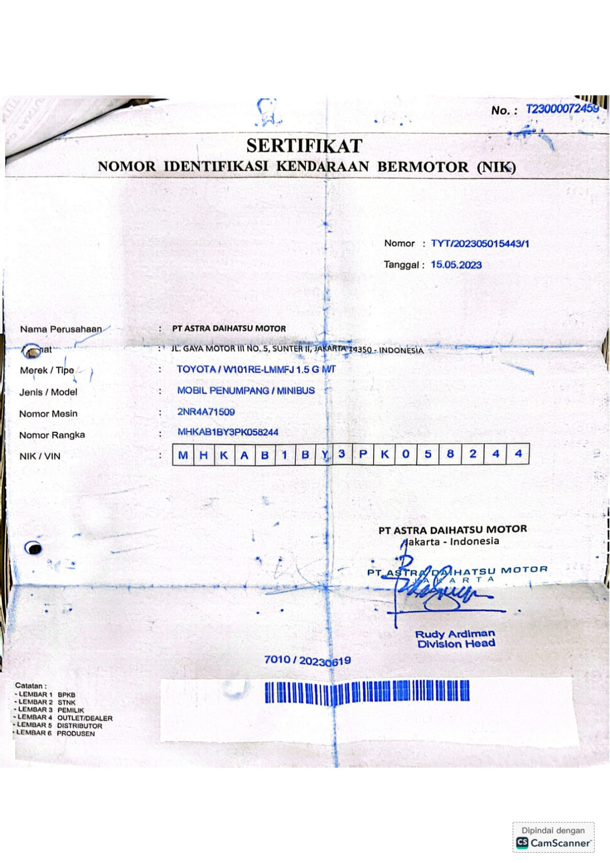 TOYOTA  AVANZA  1.5 G