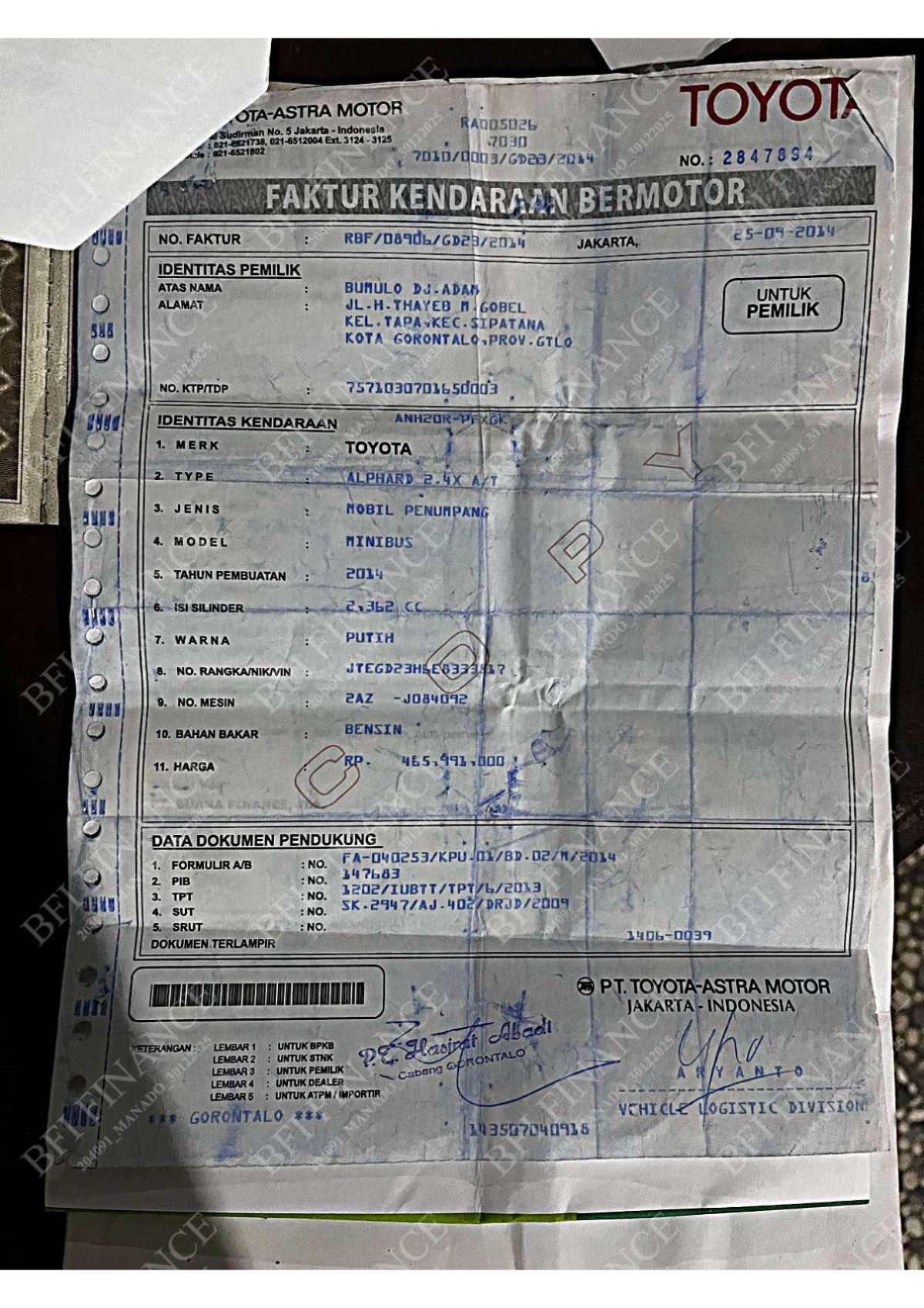 TOYOTA ALPHARD 2.4 X