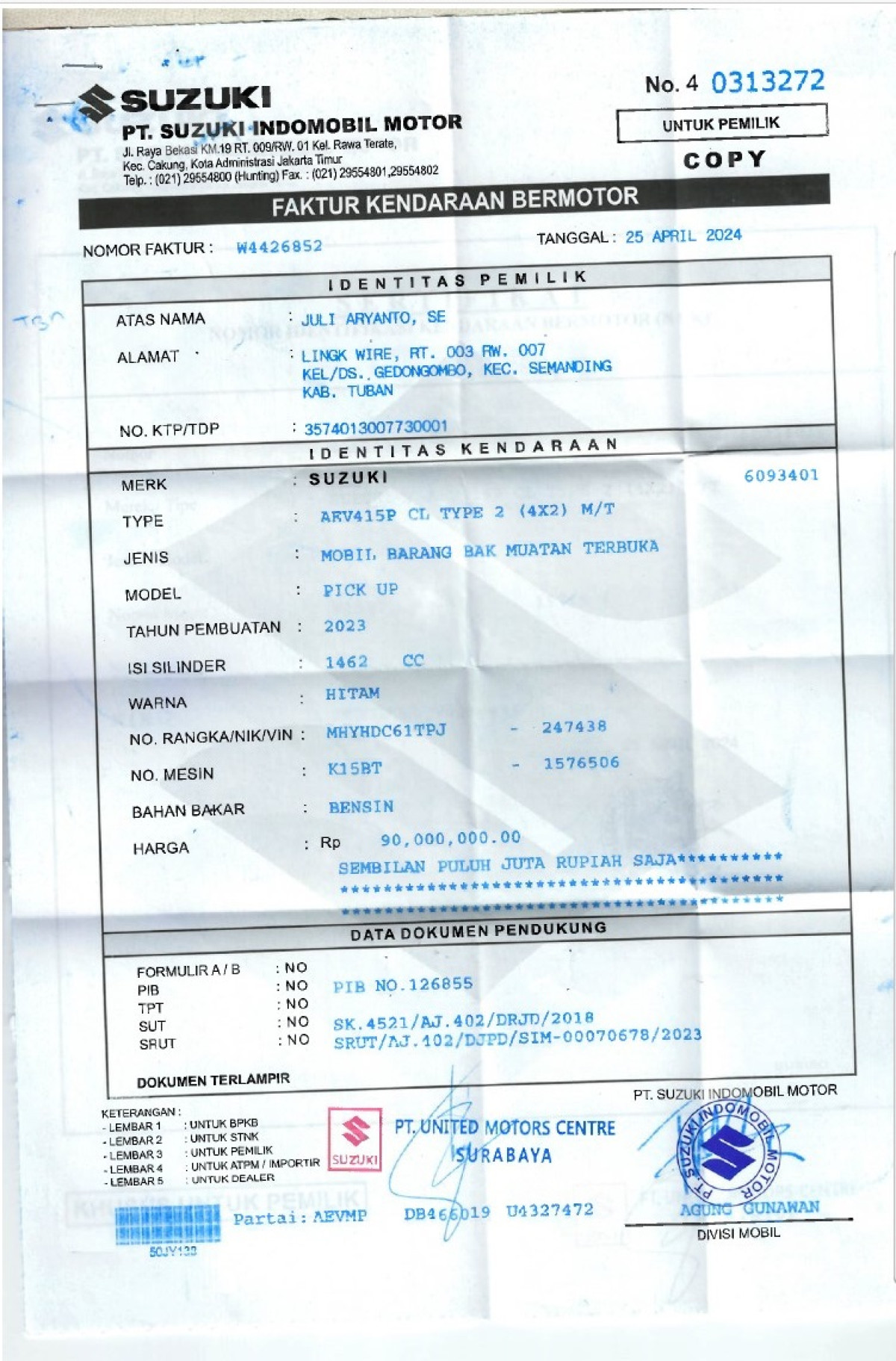 SUZUKI  CARRY  CL PICK UP