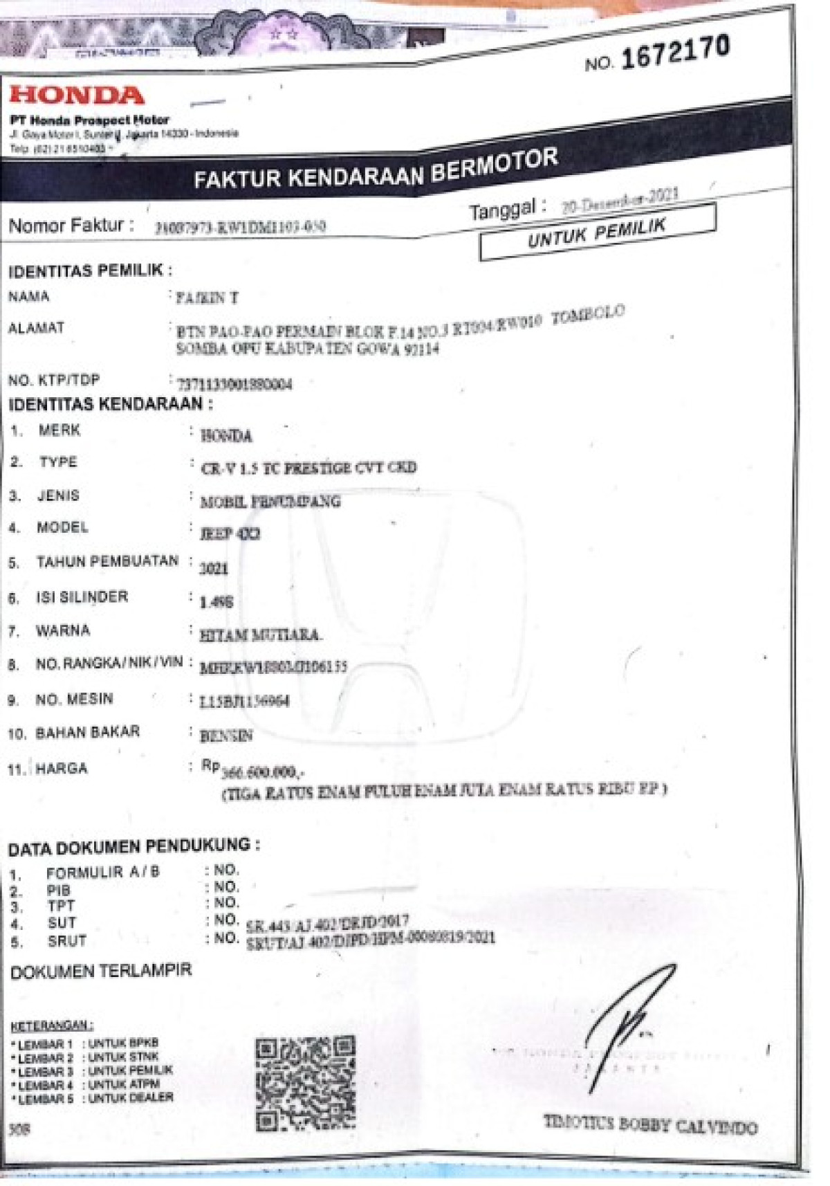 HONDA CR-V 1.5 TC PRESTIGE