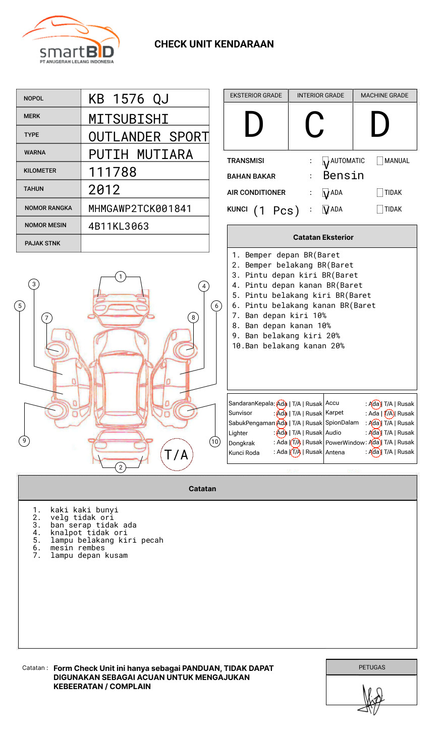 MITSUBISHI OUTLANDER SPORT 2.0L PX