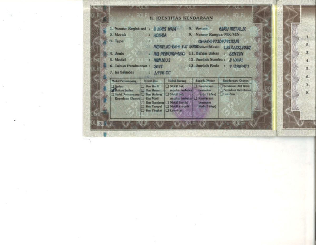 HONDA MOBILIO DD4 1.5 S