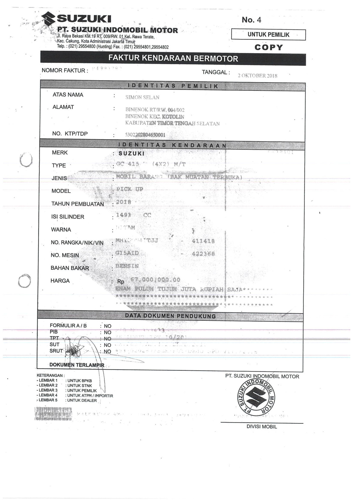 SUZUKI MEGA CARRY PU